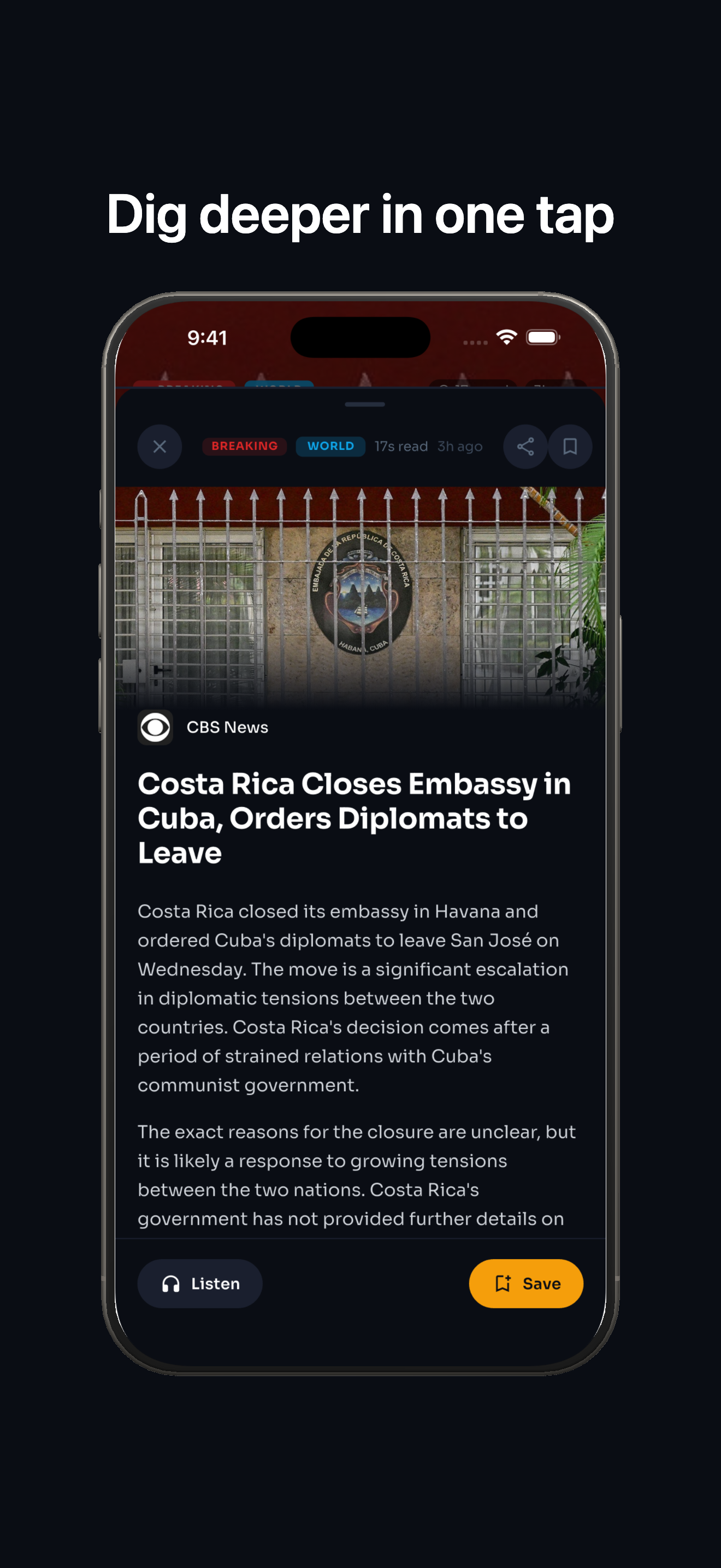 Briefly article detail with deeper story context