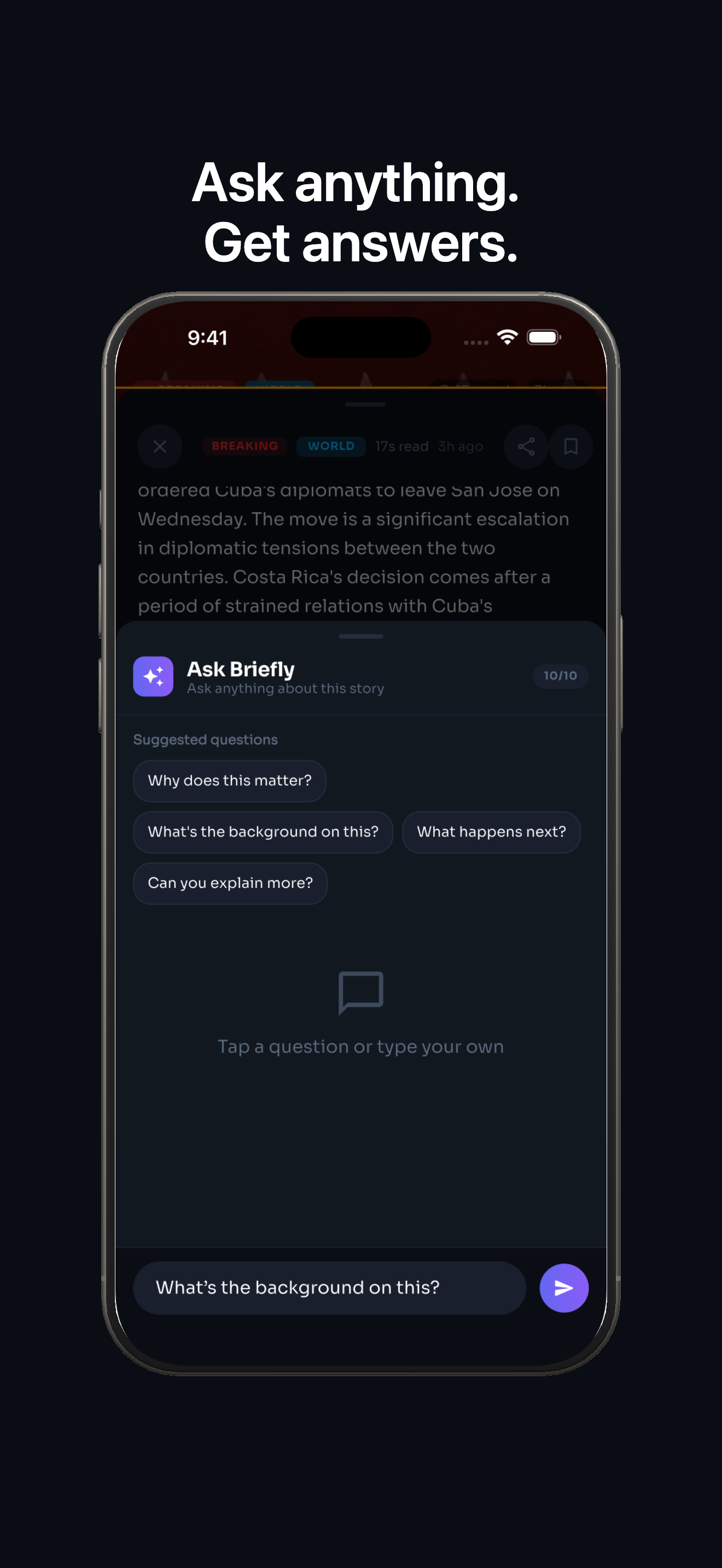 Briefly Ask feature for instant answers