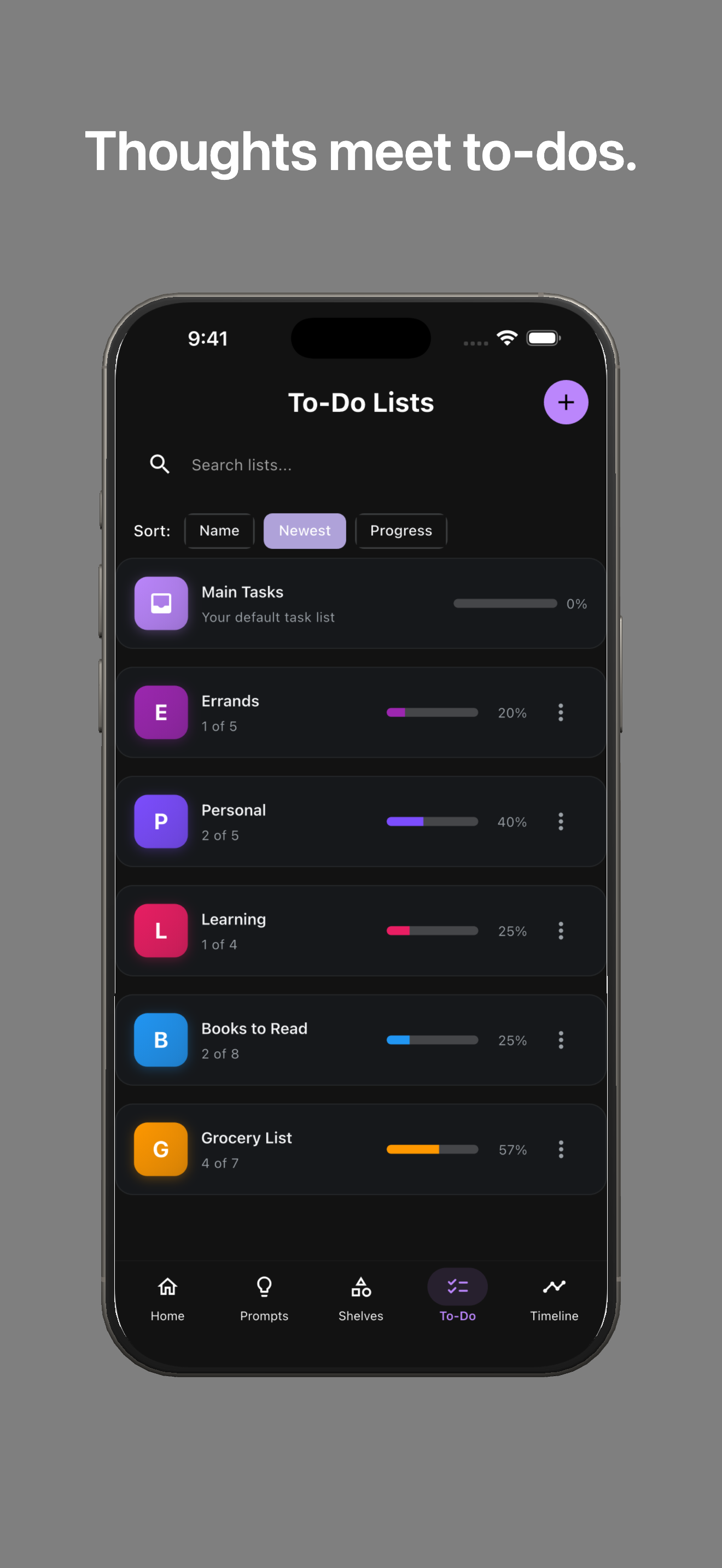 MindVault - Timeline view